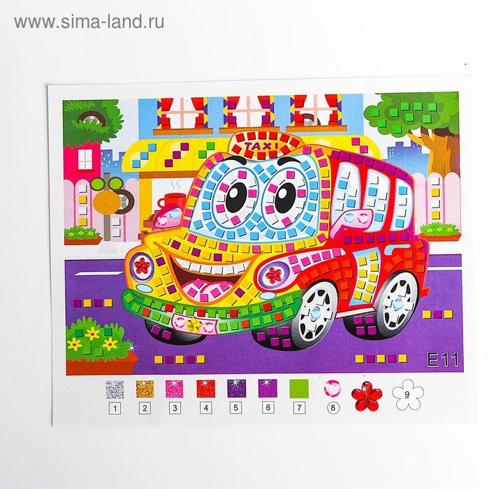 Мозаика стикерная &laquo;Такси&raquo; блестки, стразы
