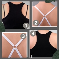 Бретели текстильные, крестообразные, 1 см, цвет белый