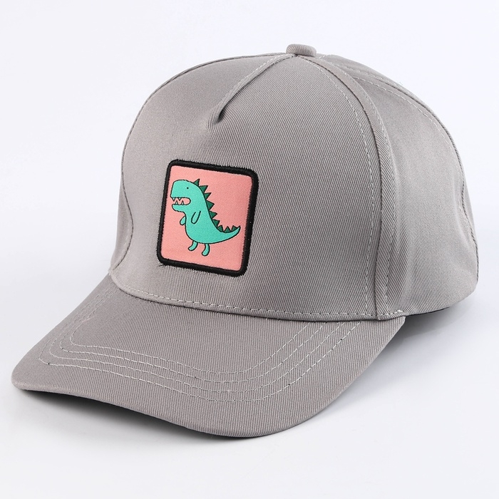 Кепка детская для мальчика «Динозаврик», цвет серый, р-р 52-54, 5-7 лет Кепка детская для мальчика «Динозаврик», цвет серый, р-р 52-54, 5-7 лет