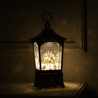 Светодиодная фигура &laquo;Фонарь с новогодним городом&raquo; 13.5 &times; 28.5 &times; 13.5 см, пластик, батарейки ААх3 (не в комплекте), USB, свечение тёплое белое