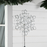 Светодиодная фигура «Снежинка», 54 см, дюралайт, 120 LED, 220 В, мерцание, свечение синий/белый Светодиодная фигура «Снежинка», 54 см, дюралайт, 120 LED, 220 В, мерцание, свечение синий/белый