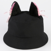 Панама детская для девочки &laquo;Кошка&raquo;, цвет чёрный, р-р 54