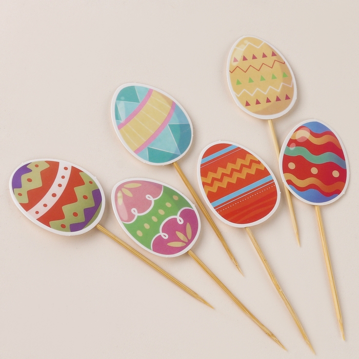 Шпажки &laquo;Пасхальные яйца&raquo;, набор 6 шт.