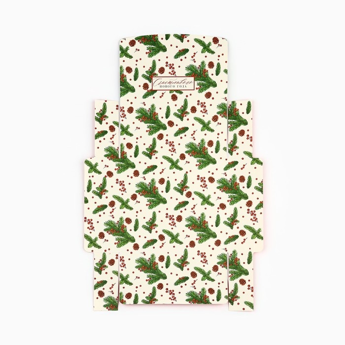 Коробка подарочная новогодняя складная двухсторонняя &laquo;Новогодние игрушки&raquo;, 20 х 18 х 5 см, Новый год