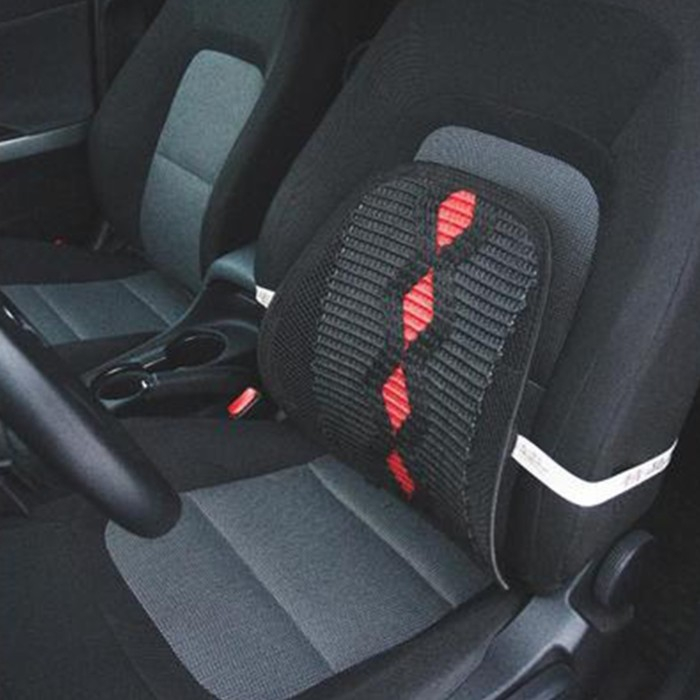 Ортопедическая спинка на сиденье усиленная, ромб, 38&times;39 см, черный