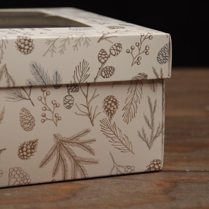 Новый год. Коробка подарочная новогодняя складная, крышка-дно , с окном Новый год. Коробка подарочная новогодняя складная, крышка-дно , с окном "Merry Christmas" 30 х 20 х 9 см