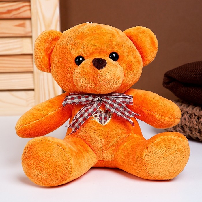 Мягкая игрушка &laquo;Мишка&raquo;, с бантиком, 18 см, цвет бежевый