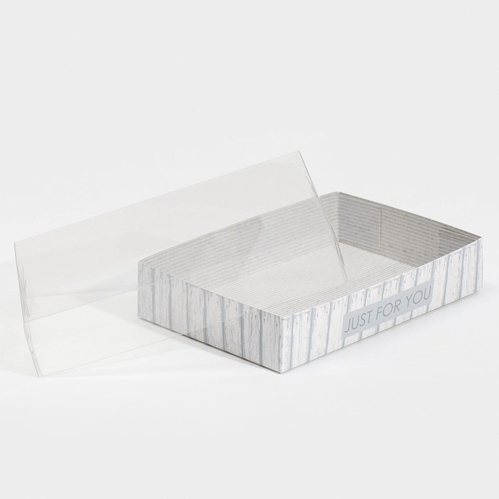 Кондитерская упаковка, коробка для макарун с PVC крышкой, Just for you, 17 х 12 х 3.5 см