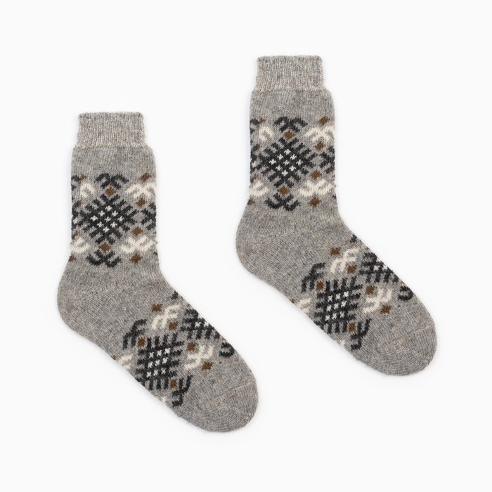 Носки мужские шерстяные, цвет серый, размер 25 Носки мужские шерстяные, цвет серый, размер 25