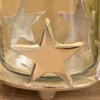 Подсвечник со стеклом"Созвездие" алюминий 11х11х12 см