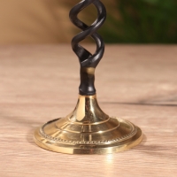 Подсвечник на 1 свечу "Спираль" латунь, черный с золотом 7х19 см