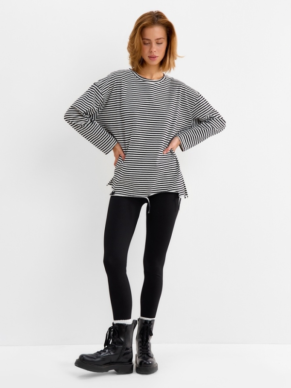 Лонгслив женский MINAKU: One Most Brand, тонкая полоска, ONESIZE