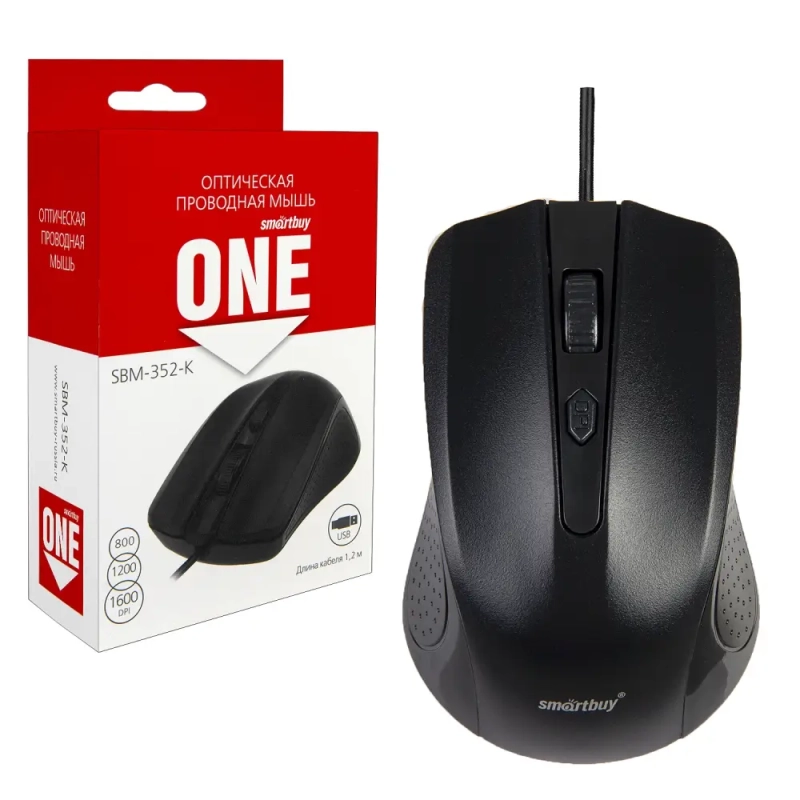 Мышь проводная Smartbuy ONE 352 черная