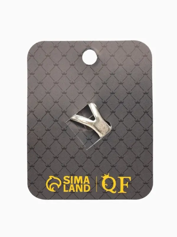 Кольцо для платка "Цветок в круге", цвет белый в чернёном серебре