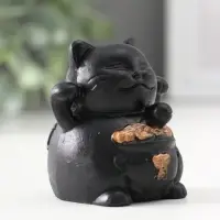 Фигура &laquo;Кот манэки-нэки&raquo;, 5.5&times;5&times;5 см, чёрная