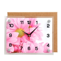 Часы настенные: Цветы, бесшумные, 20 х 26 см