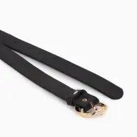 Ремень жен 05-01-01-01, Июнь2510, 2,9*0,3*110 см, без винта, пряж золото, 1 прокол, черный   1090314