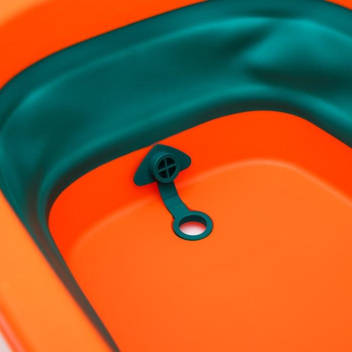 Ванночка детская складная со сливом, &laquo;Краб&raquo;, 67 см., цвет бирюзовый/оранжевый