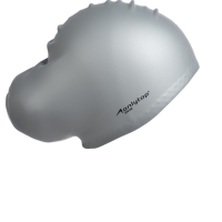 Шапочка для плавания силиконовая для длинных волос, цвет серый