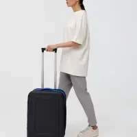 Чемодан Platta, черный с синим