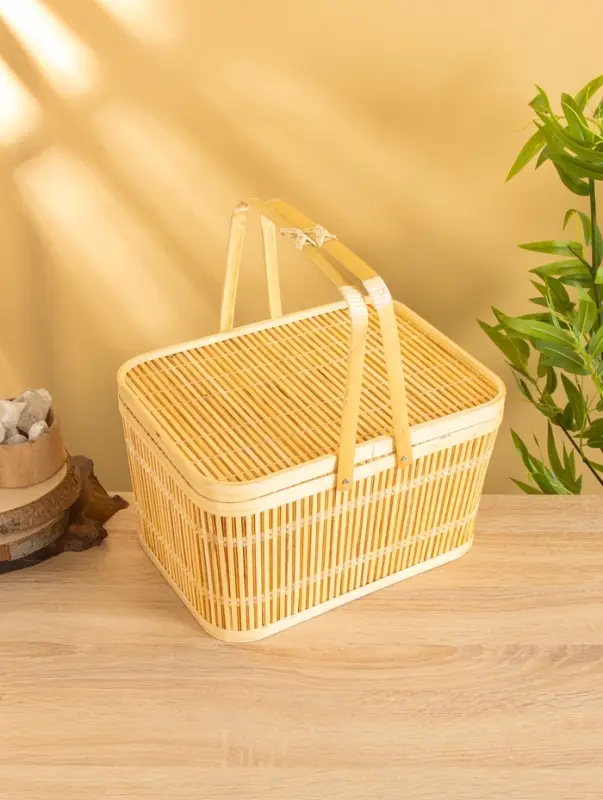 Корзина для пикника 26х26х21 см, бамбук