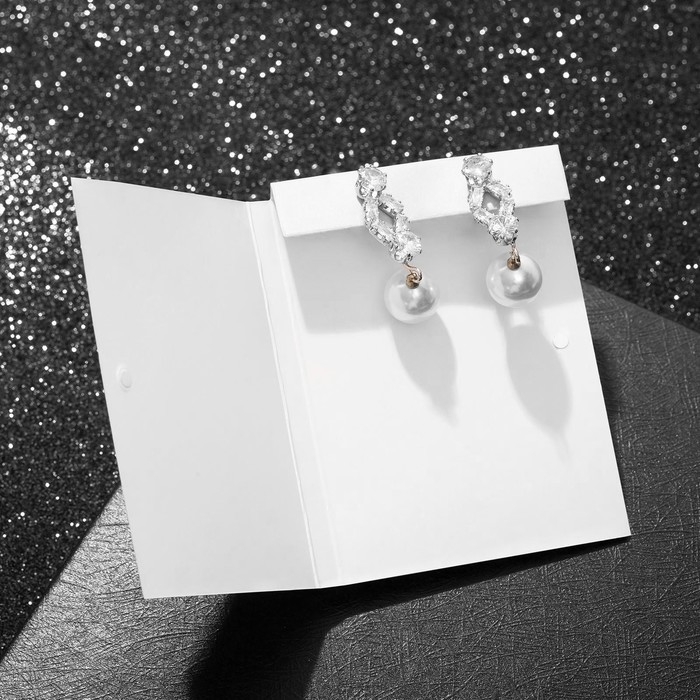 Серьги с жемчугом &laquo;Подари нежность&raquo; круг, цвет белый в серебре