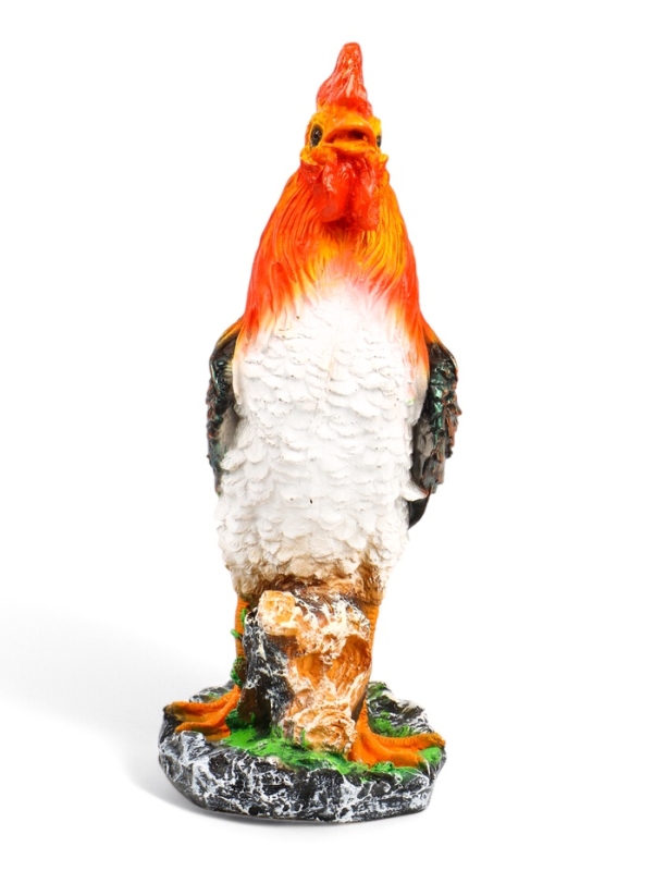 Садовая фигура из полистоуна &laquo;Петух на камне&raquo;, 42&times;32&times;13 см