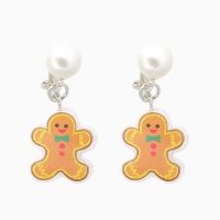 Клипсы детские "Выбражулька" пряник, жемчужина, цвет коричнево-белый