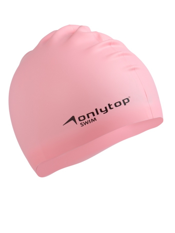Шапочка для плавания силиконовая 56 гр, цвет розовый