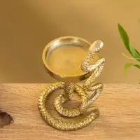 Подсвечник для свечи 8 см "Змея" алюминий 9х9х16 см, цв. золото