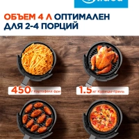 Аэрогриль MAF-1040, чаша 4л, 1500 Вт, 8 автопрограмм, сенсор