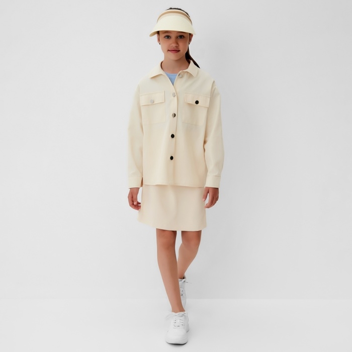 Рубашка для девочки MINAKU: Casual collection KIDS цвет бежевый, рост 122