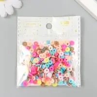 Бусины для творчества PVC "Колечки нежные цвета" набор &asymp; 330 шт 0,1х0,6х0,6 см