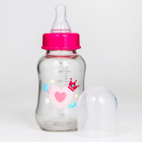 Бутылочка для кормления стекло &laquo;Зайка Полли&raquo;, классическое горло, средний поток, 150 мл., от 3 мес.
