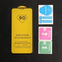 Защитное стекло 9D Luazon для iPhone X/XS/11 Pro, полный клей, 0.33 мм, 9Н, чёрное