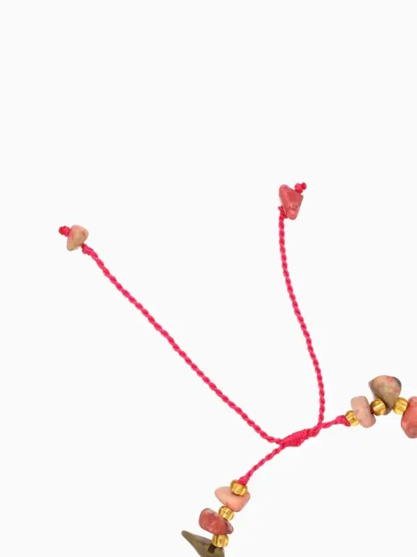 Браслет, длина 16 см, розовый, золотой