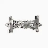 Зажим для кардигана "Ажур", х, цвет серый в чернёном серебре