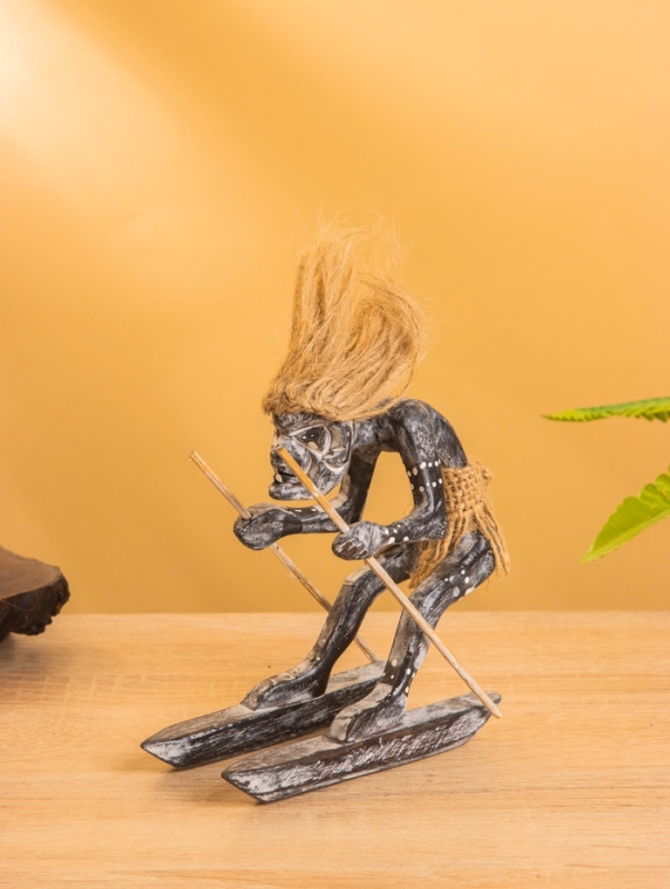 Сувенир &laquo;Абориген лыжник&raquo;, 13&times;13&times;6.5 см, дерево