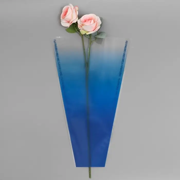 Пакет конус для цветов, &laquo;Переход&raquo;, 29+10&times;45 см, королевский синий