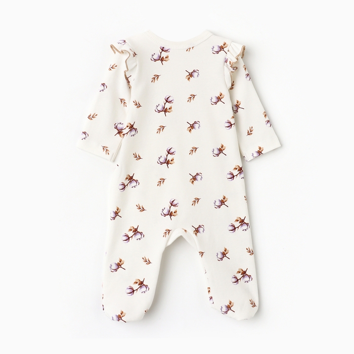 Комбинезон детский с закрытыми ножками, цвет белый, рост 62