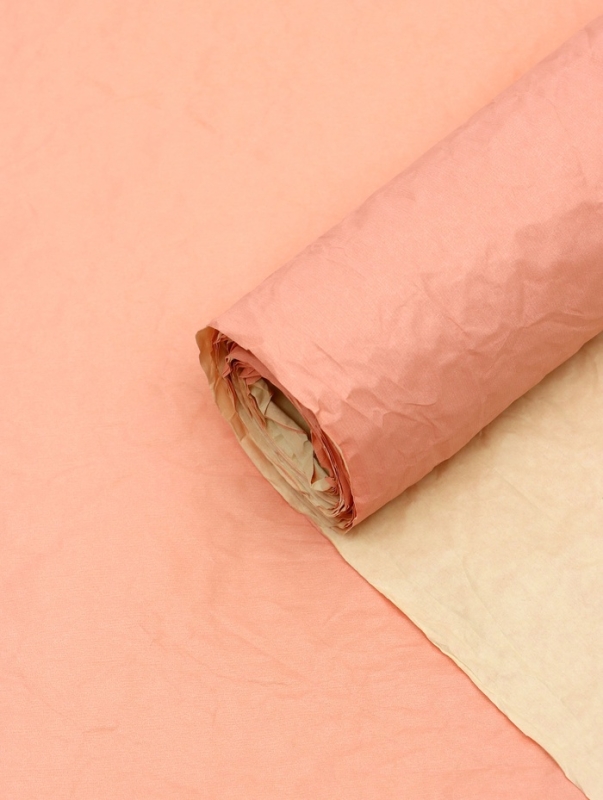 Бумага для упаковок, жатая, эколюкс, двусторонняя, двухцветная, коралловый, желтый, красный, рулон 1 шт., 0,7 х 5 м