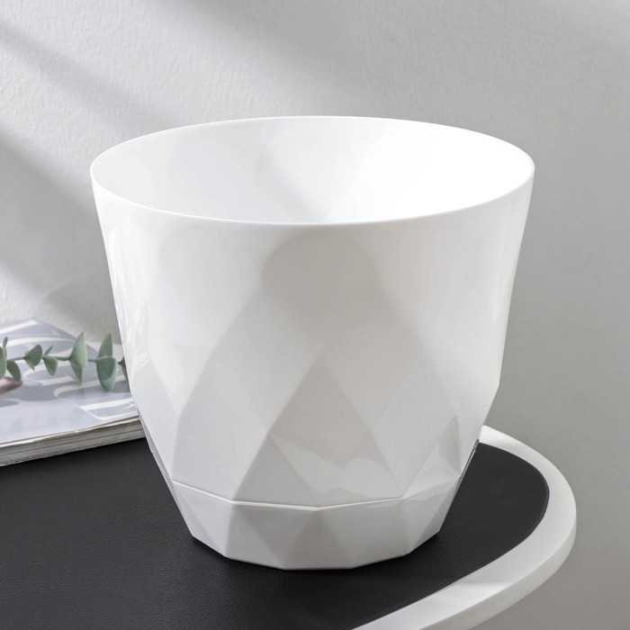 Горшок для цветов с поддоном Laurel, 4,5 л, d=22 см, h=19 см, белый Горшок для цветов с поддоном Laurel, 4,5 л, d=22 см, h=19 см, белый