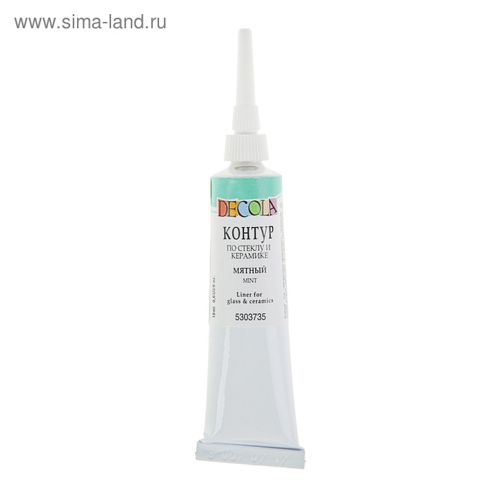Контур по стеклу и керамике 18 мл, ЗХК Decola, мятный, (5303735)