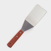 Лопатка кондитерская изогнутая, 30&times;7 см, нержавеющая сталь, деревянная ручка