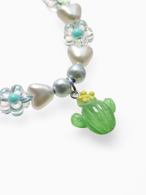 Браслет детский Браслет детский "Выбражулька" на затяжке, кактус с бусинами цветы, цветной