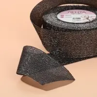 Лента парчовая, 40 мм, 23 &plusmn; 1 м, цвет чёрный №029