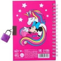 Записная книжка на замочке А6, "Мои заветные мечты", 50 листов, Минни Маус