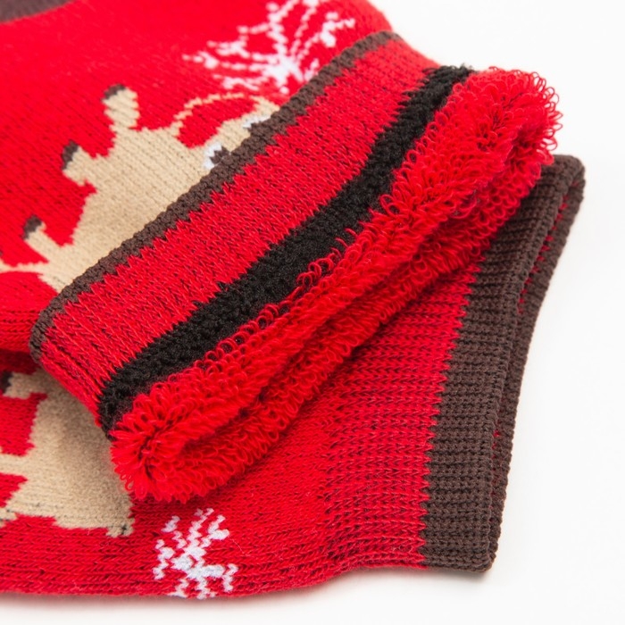 Носки женские махровые, цвет красный, размер 23 Носки женские махровые, цвет красный, размер 23