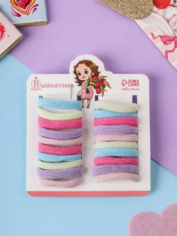 Резинки для волос &laquo;Аделия&raquo;, набор 20 шт., колор блеск, 3 см, МИКС