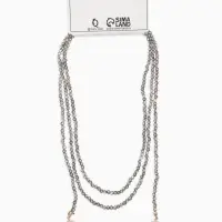 Бусы "Нить стекла" с подвесами жемчуг, L=120см №2, цвет серый АВ